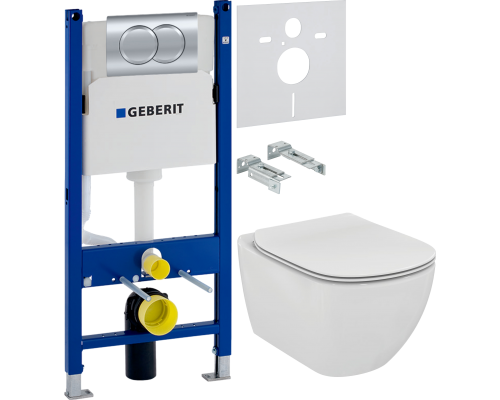 Комплект Унитаз подвесной Ideal Standard Tesi T354601 с микролифтом + Инсталляция Geberit Duofix Delta 458.149.21.1 с кнопкой смыва, хром + Шумоизоляция 156.050.00.1 Комплект Унитаз подвесной Ideal Standard Tesi T354601 с микролифтом + Инсталляция Geberit Duofix Delta 458.149.21.1 с кнопкой смыва, хром + Шумоизоляция 156.050.00.1