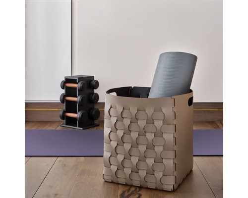 ADJ Корзинка Bottega, 35x35xH40 см., цвет: панна котта/белый. 1047.16/10 ADJ Корзинка Bottega, 35x35xH40 см., цвет: панна котта/белый. 1047.16/10