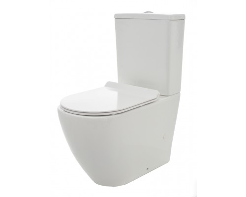 AQM1002 Унитаз напольный Rimless c сиденьем SoftClose, горизонтальный выпуск. 660x360x435мм AQM1002