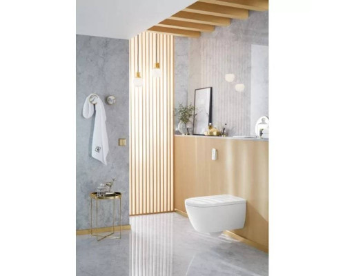 VilleroyBoch Viclean Унитаз-биде 38.5х59.5х36см., подвесной, в комплекте с сиденьем, покрытие CeramicPlus, цвет: альпийский белый. V0E100R1