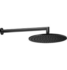 CISAL Shower Верхний душ D300 мм с настенным держателем L400 мм, цвет: черный матовый. DS01362040