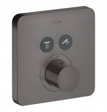 Axor ShowerSelect Смеситель для душа, термостатический, на 2 источника, внешняя часть, цвет: полированный черный хром. 36707340