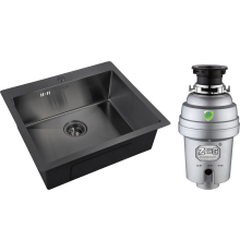Комплект Мойка кухонная Zorg Inox PVD 5951 grafit + Измельчитель Inox D ZR-56 D
