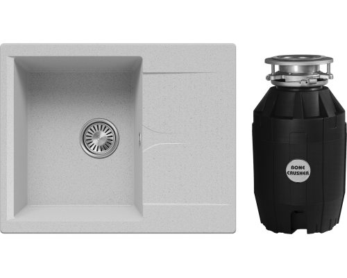 Комплект Мойка Polygran Gals 620 светло-серая + Измельчитель Bone Crusher BC 810-AS