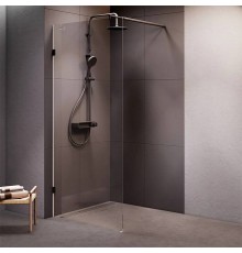 Душевая перегородка AM.PM X-Joy W94UWI-90-F1-BTE 90x195, фурнитура черная, стекло прозрачное