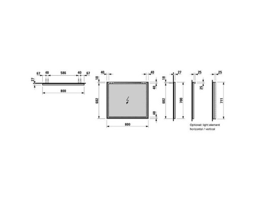 LAUFEN Frame 25 Зеркало 80х70х2.5см., цвет: алюминий. 4.4740.4.900.144.1 LAUFEN Frame 25 Зеркало 80х70х2.5см., цвет: алюминий. 4.4740.4.900.144.1