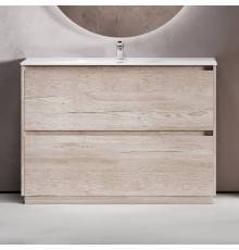 Тумба с раковиной Sancos Libra Floor 120 дуб галифакс натуральный, белая раковина CN7006