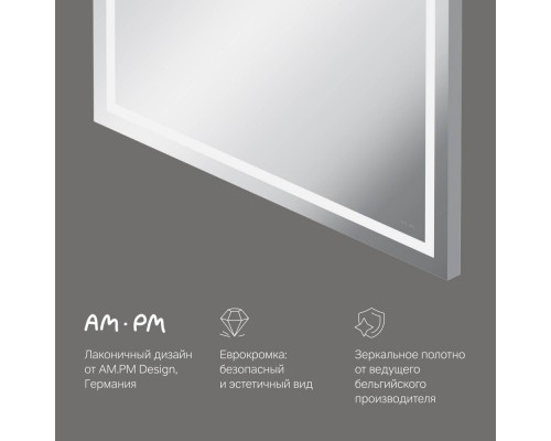 M91AMOX0803WG Универсальное зеркало с контурной Led-подсветкой, часами и косметическим зеркалом, 80 см M91AMOX0803WG Универсальное зеркало с контурной Led-подсветкой, часами и косметическим зеркалом, 80 см