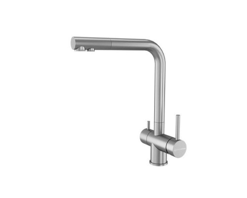 Кухонный смеситель KUCHENSTERN FOKUS-FS нержавеющая сталь 401SS40 c подключением фильтра
