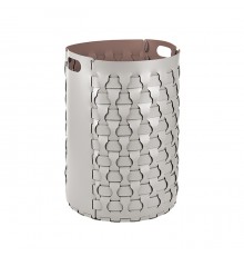 ADJ Круглая корзина для белья Dubai, D40xH57 см., цвет: устричный/пепельная роза. 2057.02.TS30