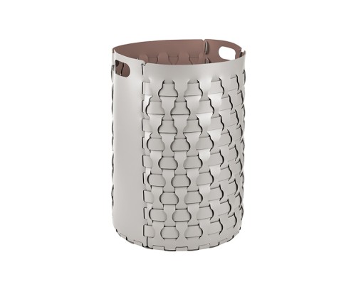 ADJ Круглая корзина для белья Dubai, D40xH57 см., цвет: устричный/пепельная роза. 2057.02.TS30