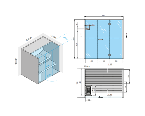 Effegibi Sky 60 Био-Сауна 200x150x201см, пристенная, цвет: канадский хемлок. BI 55 20 0014 Effegibi Sky 60 Био-Сауна 200x150x201см, пристенная, цвет: канадский хемлок. BI 55 20 0014