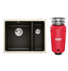Комплект Мойка Blanco Subline 350/150-U черная + Измельчитель Franke