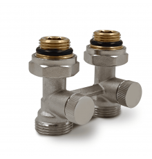 Прямой Н-образный клапан Primoclima Armature для нижнего подключения, 3/4 х1/2 никель PC3412HS