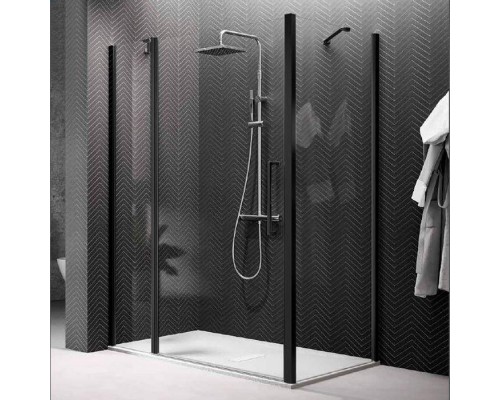 Novellini Young Душевой угол 100х100х200см., Sx/DX, стекло прозрачное, цвет: черный матовый. Y22P97-1H,  R80LOU450-H,  Y2F1B99-1H
