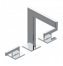 THG ICON-X TITANE A MANETTES Смеситель для раковины, 3 отв., с донным клапаном, цвет: хром. U7K-A02-151