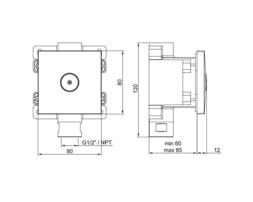 Almar Mist Body Jet Square Форсунка встраиваемая, цвет: High Brass Brushed PVD. E044261.HB