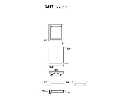 Kerasan Inka Project Раковина 120 см, 1 отв., цвет: белый. 341734,  341101*1
