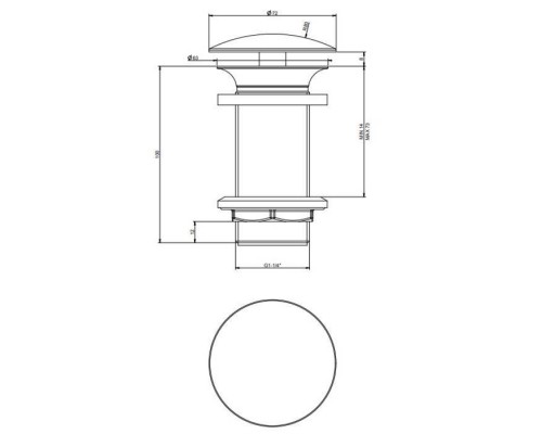 Gessi Technical accessories Донный клапан свободного слива для раковины без перелива, цвет: Finox Brushed Nickel. 01391#149 Gessi Technical accessories Донный клапан свободного слива для раковины без перелива, цвет: Finox Brushed Nickel. 01391#149