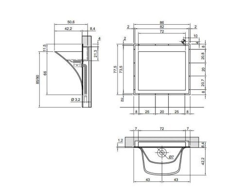 Antonio Lupi Soffio Раковина 86х56х77.5 см, без отв., с Led подсветкой, цвет: белый. SOFFIOL