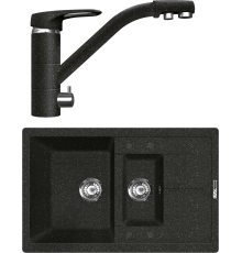 Комплект Мойка кухонная Lava D4.BAS basalt + Смеситель SG05 BAS basalt