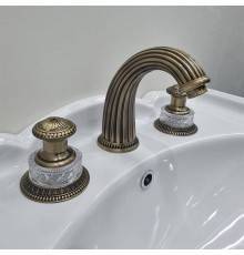 DevonDevon Excelsior Swan Смеситель для раковины на 3 отверстия, цвет: античная латунь. EXC-SW101OTS