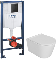 Комплект Унитаз подвесной DIWO Архангельск 0800 + Инсталляция Grohe Solido 38811KF0 3 в 1 с кнопкой смыва