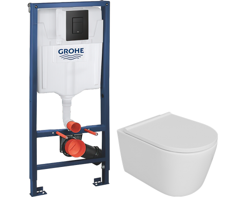 Комплект Унитаз подвесной DIWO Архангельск 0800 + Инсталляция Grohe Solido 38811KF0 3 в 1 с кнопкой смыва Комплект Унитаз подвесной DIWO Архангельск 0800 + Инсталляция Grohe Solido 38811KF0 3 в 1 с кнопкой смыва