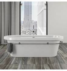 KNIEF Loft V Ванна отдельност. 185х83,5х69см, c п/держ, цвет: белый/хром. 0100-091-04,  0100-067-07