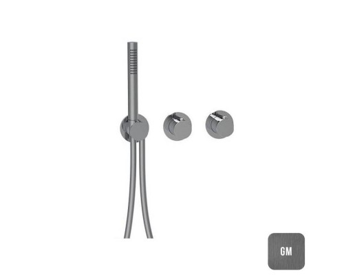 Almar Modular Смеситель для душа, встраиваемый, термостатический, с ручным душем и шлангом, цвет: Gun Metal Brushed PVD. E180133.GM