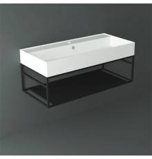 Simas Agile Структура металлическая 101x46xh28см, подвесная, для раковины с 1 отв., AG101, с 1 полкой, цвет: черный матовый. AGSS101