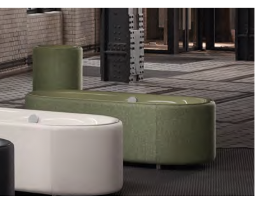 BetteLux Oval Couture Ванна отдельностоящая  с шумоизоляцией 185 см, с панелью с текстильной обивкой, цвет: болотный  851. B601-901,  B804-851,  3466 TX-016