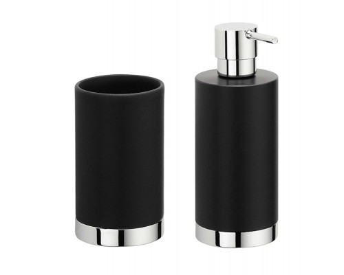 Набор Стакан Colombo Design Nordic B5241 хром/черный + Дозатор B9324 хром/черный