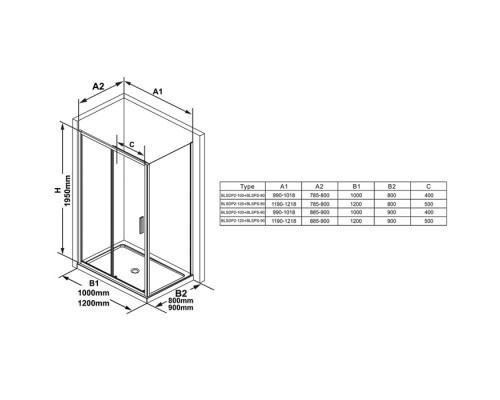 Ravak Blix Slim Душевая стенка 80см., транспарент, цвет: блестящий. X9BM40C00Z1