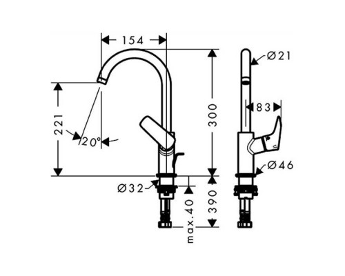 Hansgrohe Logis, Смеситель для раковины, поворотный излив, с донным клапаном, Цвет: хром. 71130000 Hansgrohe Logis, Смеситель для раковины, поворотный излив, с донным клапаном, Цвет: хром. 71130000