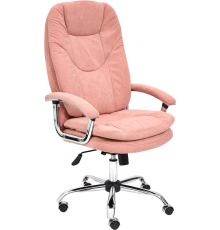 Кресло руководителя TetChair Softy Lux, флок розовый 137