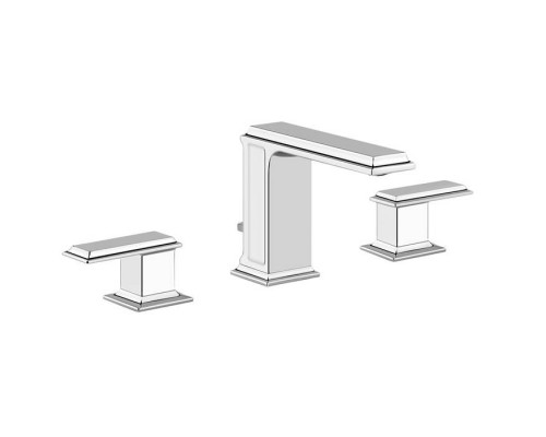 Gessi Eleganza Смеситель для раковины на 3 отверстия с донным клапаном, цвет: хром. 46012#031 Gessi Eleganza Смеситель для раковины на 3 отверстия с донным клапаном, цвет: хром. 46012#031