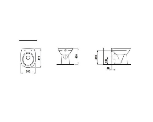 Laufen Pro Унитаз напольный 47x36x40см., выпуск горизонтальный, цвет: белый. 8.2195.6.000.000.1 Laufen Pro Унитаз напольный 47x36x40см., выпуск горизонтальный, цвет: белый. 8.2195.6.000.000.1