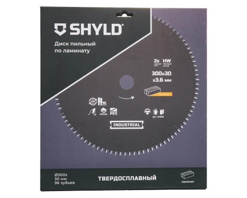 Диск пильный по ламинату SHYLD твердосплавный 300х30 мм, 96 зубьев(20585) Диск пильный по ламинату SHYLD твердосплавный 300х30 мм, 96 зубьев(20585)