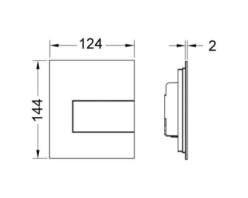 TECE TECEsquare Urinal Панель смыва для писсуара, цвет: черный матовый. 9242813