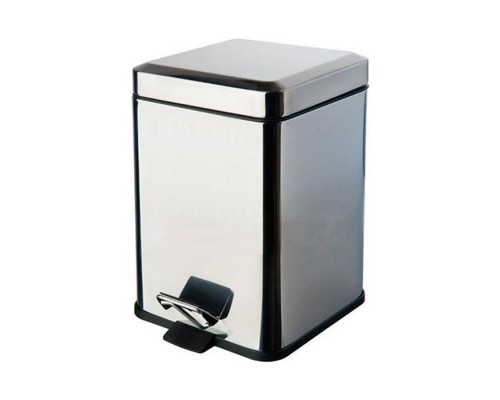 Colombo BlackWhite Ведро для мусора 5л, с крышкой и педалью, цвет: хром. B9211.CR Colombo BlackWhite Ведро для мусора 5л, с крышкой и педалью, цвет: хром. B9211.CR
