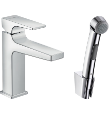 Смеситель для раковины Hansgrohe Metropol 32522000 с гигиеническим душем, с донным клапаном Push-Open