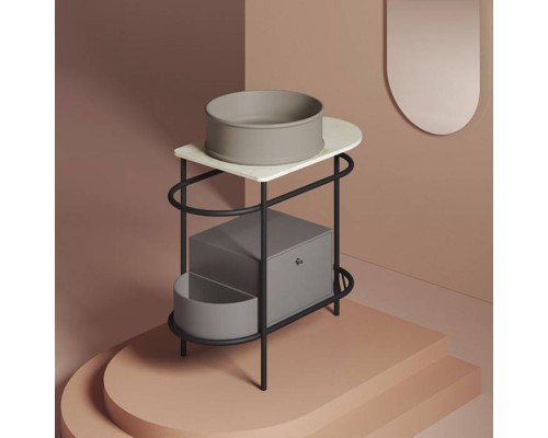 Artceram Flair 3.0 Металлическая консоль с раковиной, 85х46х75.5см., напольная, с выдвижным ящиком и мраморной столешницей, цвет: черный матовый/matera. ATL001 41 00, ACA067 17, ACM037 52, TFA009 94 Artceram Flair 3.0 Металлическая консоль с раковиной, 85х46х75.5см., напольная, с выдвижным ящиком и мраморной столешницей, цвет: черный матовый/matera. ATL001 41 00, ACA067 17, ACM037 52, TFA009 94