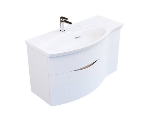 Kerama Marazzi Riva Тумба подвесная 100см, левая, с раковиной, цвет: белый матовый. RV.wb.100Lh,  RV.100Lh\WHT.M