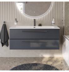 Тумба с раковиной Cezares Eco Cer-N 120, grafito, раковина Eco 120, ручки матовые черные