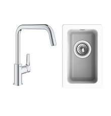 Комплект Мойка Rivelato Berkana BK-25 brina + Смеситель Grohe Eurosmart