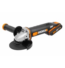 Угловая шлифмашина аккумуляторная WORX WX803, 20В, 125 мм, 1*2,0Ач + 1*4,0 Ач, кейс