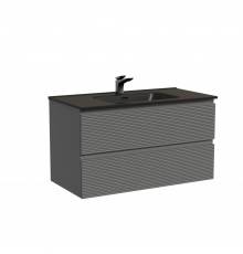 Тумба с раковиной Sancos Folk 90, grey soft, раковина CN7002MB