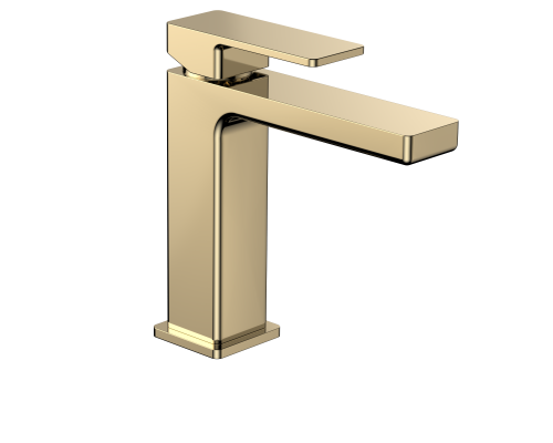 AQM6810GG Savona Смеситель для раковины 125мм, гладкий, подводка ½ золото AQM6810GG