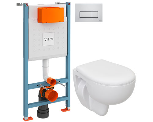 Комплект Унитаз подвесной Seramiksan Natura A051041H + Крышка AG50002 + Инсталляция VitrA V-Fix Core 738-5800-01 с кнопкой смыва Root S 740-2380 хром Комплект Унитаз подвесной Seramiksan Natura A051041H + Крышка AG50002 + Инсталляция VitrA V-Fix Core 738-5800-01 с кнопкой смыва Root S 740-2380 хром